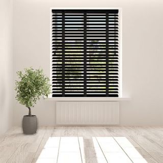 Gloss Black Wooden Blind with Tapes