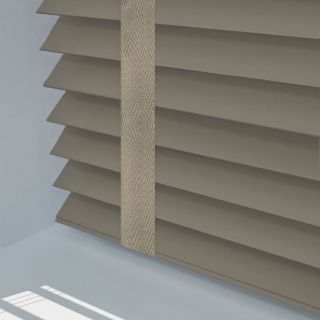 Taupe Wooden Blind with Tapes