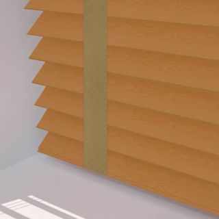 Light Oak Faux Wood Blind with Tapes 
